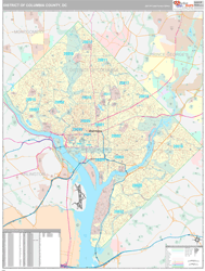 District-Of-Columbia Premium<br>Wall Map